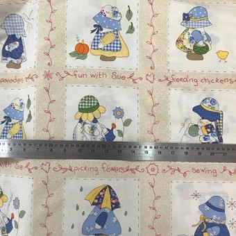 Fun with Sue   by Little Quilts for Henry Glass & Co., #1655 Blue