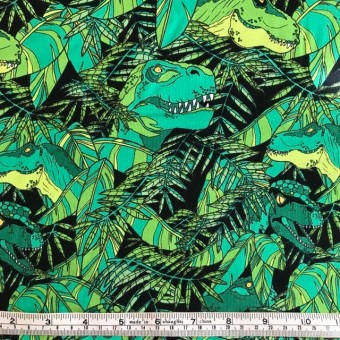 Green dinosaurs on black b/g by Timeless Treasures KIDZ-C6256