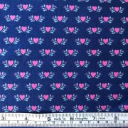 Pink hearts on navy b/g
