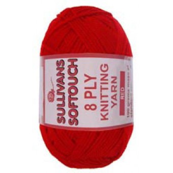 Knitting Yarn - 8 ply - Red