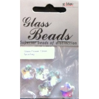 Bead - Glass Flower 13mm 5pcs/bag