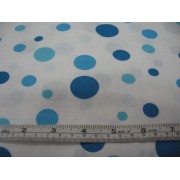 turquoise and peacock spots on white b/g