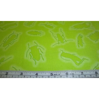 silhouettes of insects on lime b/g by Timeless Treasures DAN-C3107