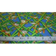 green frogs on cane with blue b/g by Timeless Treasures ROYCE-C4378 green frogs on cane with blue b/g by Timeless Treasures ROYCE-C4378