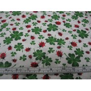 "Lady Bugs" with glitter on white b/g by David Textiles "Lady Bugs" with glitter on white b/g by David Textiles