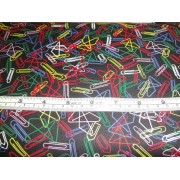 Paper clips on black b/g by Michael Miller CX3159