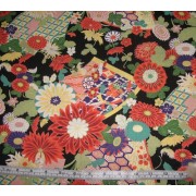 Floral on black b/g by Cosmo Textile Co K2036 Floral on black b/g by Cosmo Textile Co K2036