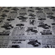Black and white newspaper classified by Timeless Treasures FUN-C6755 Black and white newspaper classified by Timeless Treasures FUN-C6755