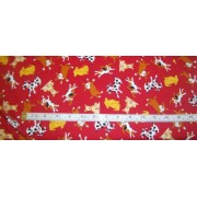 Choo Choo Puppy on red b/g by Timeless Treasures Choo Choo Puppy on red b/g by Timeless Treasures