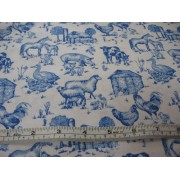 "Spring on the Farm", blue on white b/g by Avlyn "Spring on the Farm", blue on white b/g by Avlyn