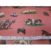 "Somerset Farm", red and white check b/g by Cranston "Somerset Farm", red and white check b/g by Cranston