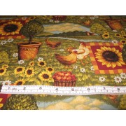 "Sunflowers" with chickens by Cranston "Sunflowers" with chickens by Cranston