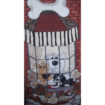 Doggie Delight Window   #1747, 60cm x 110cm by Loralie