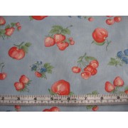 Cherries and berries on blue b/g by Moda