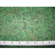 Poinsettias on green b/g, outlined in gold Poinsettias on green b/g, outlined in gold