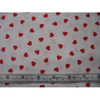 Hearts by Fabric Freedom F301-1, red hearts on white b/g