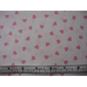 Hearts by Fabric Freedom F301-3, pink hearts on white b/g
