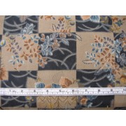 "Ukikusa Sushi" by Cosmo Textiles K8115, navy / brown "Ukikusa Sushi" by Cosmo Textiles K8115, navy / brown