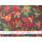 Fall Leaves - printed under license by David Textiles Inc., #AG-9113-9B, autumn leaves on chocolate b/g Fall Leaves - printed under license by David Textiles Inc., #AG-9113-9B, autumn leaves on chocolate b/g