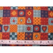 Brown, turquoise, navy and gold 1" squares Brown, turquoise, navy and gold 1" squares