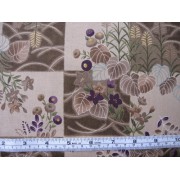 "Ukikusa Sushi" by Cosmo Textiles K8115, aubergine flowers / brown "Ukikusa Sushi" by Cosmo Textiles K8115, aubergine flowers / brown