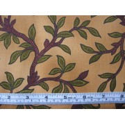 Leaves and branches on gold b/g by Timeless Treasures C4709
