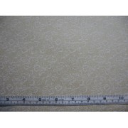 White floral on tea stain, #21677/T White floral on tea stain, #21677/T